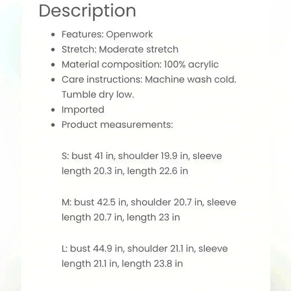 Chic Open Work Long Sleeve Knit Top. - Picture 13 of 13